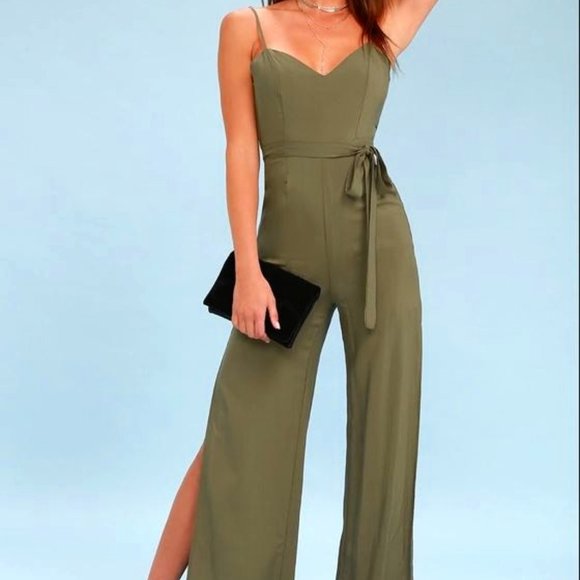 Lulu's Olive Green Jumpsuit - Picture 1 of 4